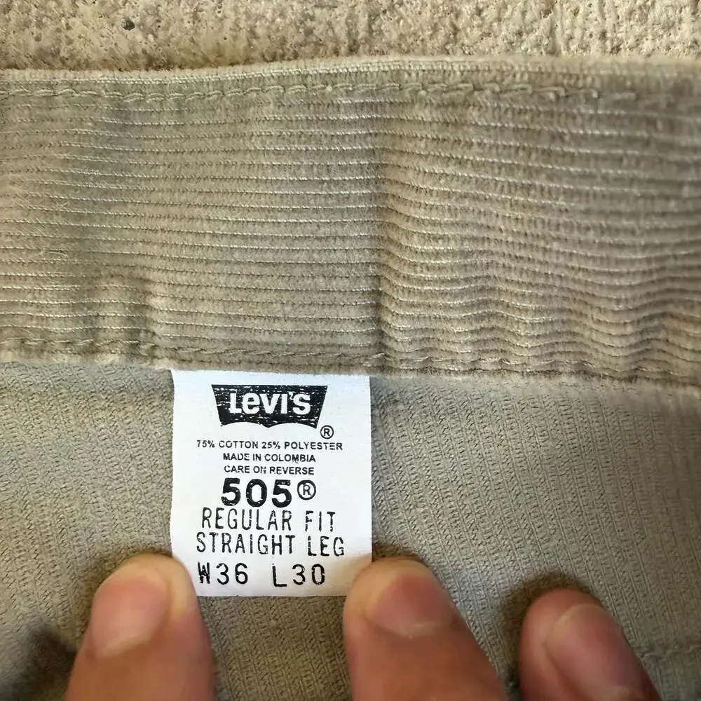 Vintage Levi's 505 Regular Fit Straight Leg Corduroy Pants W36 L30